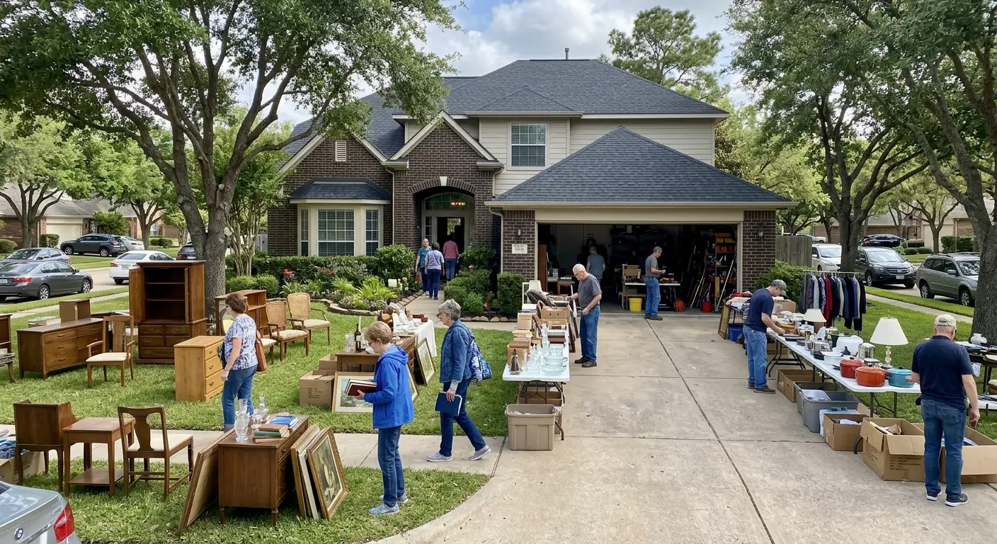 Professionally staged estate sale interior